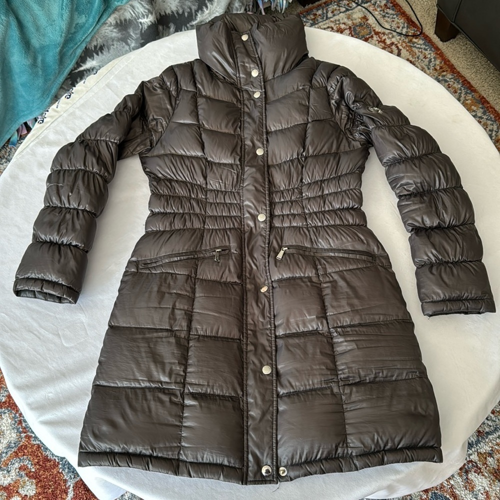 Michael Kors Down Feather Packable Puffer Parka Trench Coat Jacket